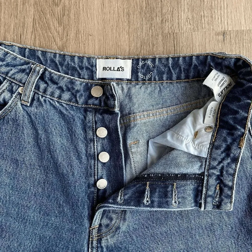 Rolla's Classic Straight Jean Organic Worn in Celine Women's 9 - Picture 8 of 11